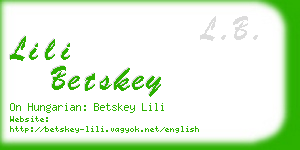 lili betskey business card